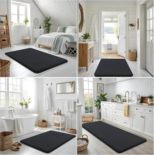 Miniatura 8 de Smiry Tapetes de Baño de Espuma Viscoelástica 36 x 24 pulgadas, Tapetes de Baño Extra Suaves y Absorbentes, Alfombra Antideslizante Lavable