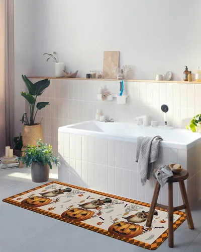 Miniatura 4 de Tapete de baño de Halloween para bañera, antideslizante, de secado rápido y absorbente, de tierra de diatomeas, fregadero de cocina, lavable