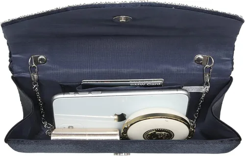 Miniatura 5 de Dasein Bolsos de noche de satén para mujer, bolsos de mano, bolsos de boda, bolsos formales, para fiesta, graduación, con diamantes de imitación