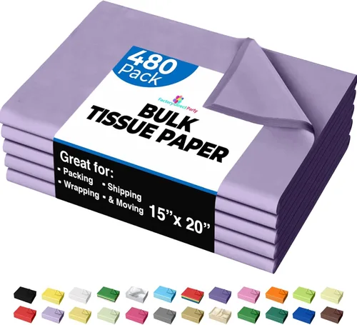 Miniatura 8 de Party Solids Papel de Seda Negro para Bolsas de Regalo - Papel de Seda a Granel Negro de 20" X 30", 480 Hojas - Papel Prensa de 10 lb para Embalaje