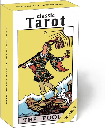 Tarjetas de tarot clásicas para principiantes con significados, juego de 78 cartas para aprender y adivinar (blanco)