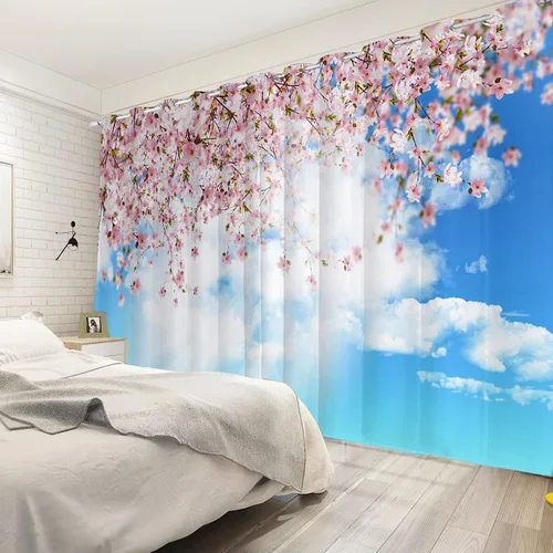 Miniatura 88 de Cortinas japonesas con pintura de tinta, monte Fuji, sol rojo, puesta de sol, hojas de bambú, cortinas de ventana para dormitorio, sala de estar