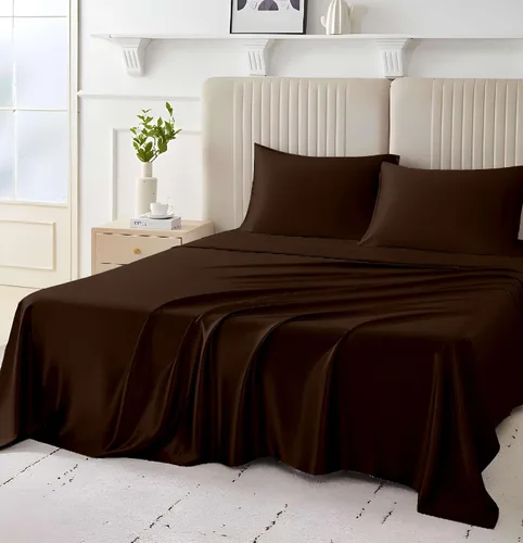 Miniatura 13 de SlumberWell Giza Sheets Twin - Sábanas de 100% algodón egipcio Giza - Juego de 4 piezas - Tamaño individual - Gris oscuro sólido