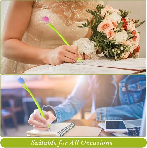Miniatura 5 de Teling 100 bolígrafos de flores que cambian de color, bolígrafos coloridos a granel, tinta de gel creativa para oficina, regalos de niñas, regalos