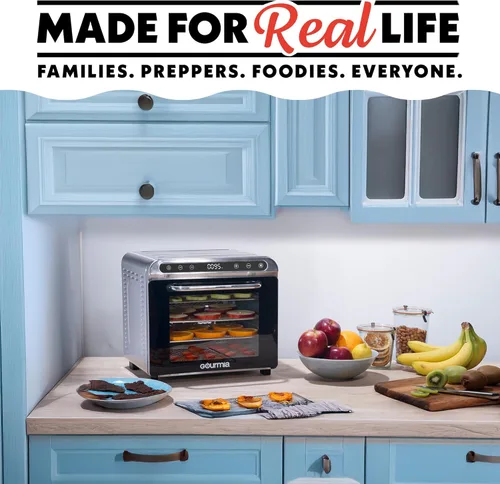 Miniatura 5 de Gourmia Deshidratador de alimentos de 8 bandejas – Secador digital de alimentos de acero inoxidable para carne seca, frutas y hierbas, control