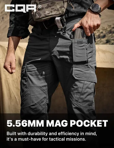 Miniatura 6 de CQR Pantalones tácticos para hombre, resistentes al agua, pantalones cargo Ripstop, ligeros EDC trabajo, senderismo, ropa para exteriores