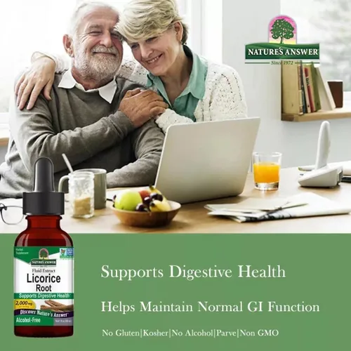 Miniatura 3 de Nature's Answer Suplemento líquido de raíz de regaliz de 1 onza líquida Apoyo diario de la digestión Refuerzo inmunológico natural Promueve