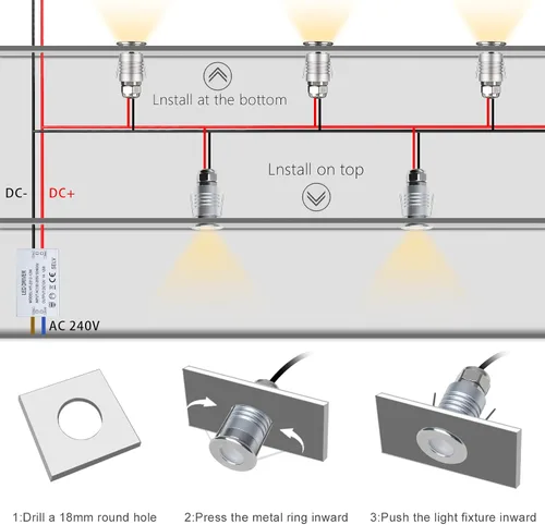 Miniatura 3 de Mini lámpara subterránea 201, 1 W, DC12 V, IP67, tipo empotrado de bajo voltaje, cubierta de acero inoxidable 304, adecuada para terrenos al aire