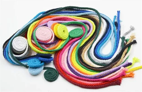 Miniatura 3 de 5 mm * 90 m Cuerda de macramé de algodón natural de 8 hebras trenzadas para manualidades, hilo para tejer para colgar en la pared y manualidades DIY