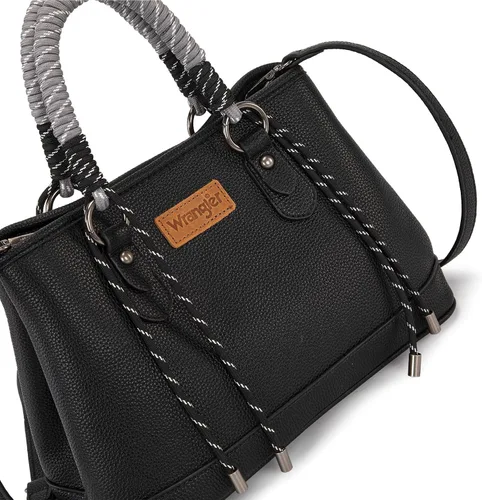 Miniatura 7 de Wrangler 2pcs Tote Bag Set Braided Rope Top Handle and Classic Tote
