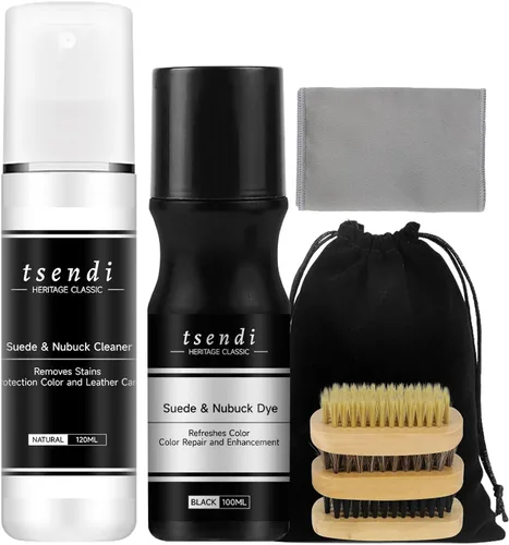 Miniatura 8 de Nubuck Suede Dye Black – 2 in1 Cleaner Color Restorer with 3 Brushes, Applicator Renew Faded Shoes For Suede Care Kit
