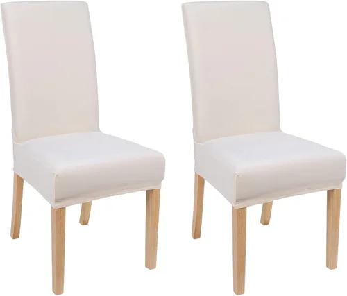 Miniatura 50 de smiry - Fundas para sillas de comedor de terciopelo elástico y suave, extraíbles, Terciopelo, Beige