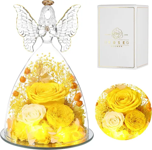 Miniatura 12 de Ocosy Regalos de rosas para el Día de la Madre para ella, regalos de rosas grandes para mujeres, rosas reales para siempre en figuras de ángel