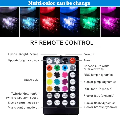 Miniatura 3 de ATOKEE Kit de Cielo Estrellado (Headliner) de 10W, 550 unidades, 0.03 pulgadas, 13.1 pies, luces de estrella de fibra óptica parpadeantes para uso