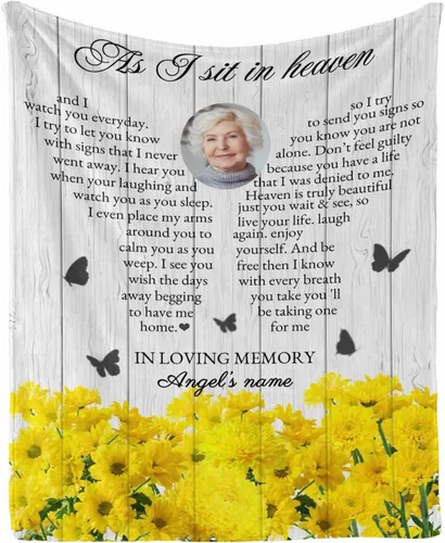 Miniatura 33 de Manta de memoria amorosa personalizada, no Longer be My Side but Forever in My Heart
