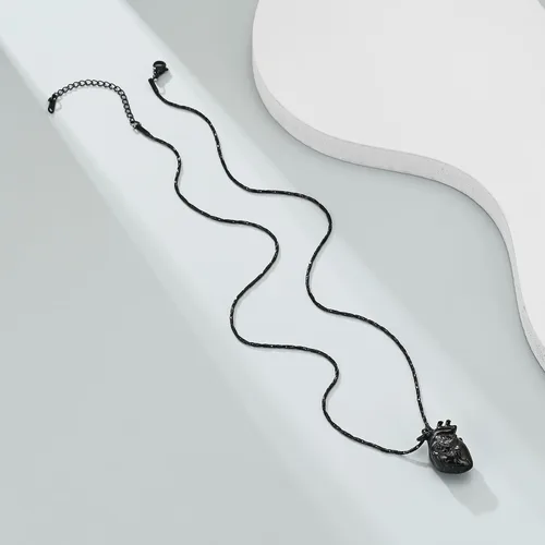 Miniatura 25 de Imrsanl Collar con colgante de joyería de cremación para cenizas – Collar anatómico de urna de corazón para cenizas – Medallones conmemorativos