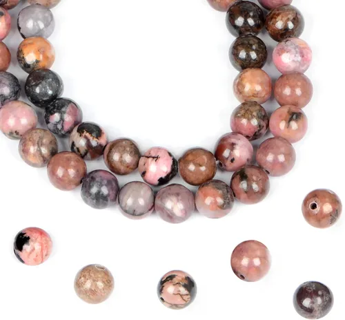 Miniatura 51 de AD Beads Cuentas redondas sueltas de piedras preciosas naturales de 15 pulgadas para pulseras, collares, aretes, manualidades, manualidades