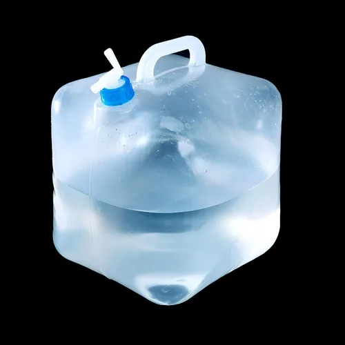 Miniatura 7 de Contenedor de agua plegable de 5 galones con espiga, jarra de agua para camping, cubo de almacenamiento de agua al aire libre, agua portátil