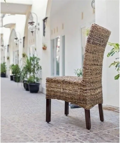 Miniatura 3 de BOWERY HILL Silla de comedor tejida a mano con hojas de abacá de 38 pulgadas de alto, mimbre y marco de madera, tamaño estándar perfecto