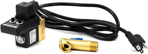 Miniatura 5 de QWORK Válvula automática de drenaje de condensado temporizada, 1/2" CA 110V, válvula de drenaje de acción directa de 2 vías, enchufe EE. UU