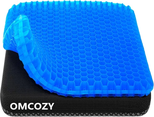 Miniatura 8 de Cojín de asiento de gel, con diseño de panal transpirable y grueso que absorbe los puntos de presión, cojín de asiento con funda antideslizante