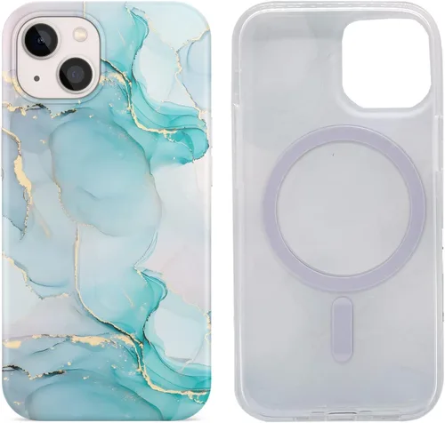 Miniatura 9 de Funda magnética para iPhone 13 y iPhone 14 de 6.1 pulgadas, compatible con carga MagSafe de poliuretano termoplástico suave, delgada, a prueba