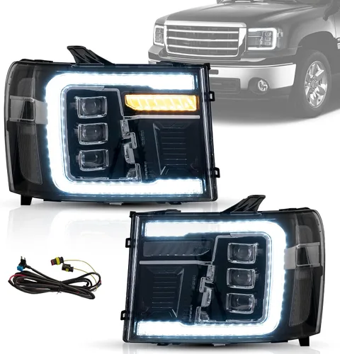 Miniatura 12 de VLAND Conjunto de luces traseras compatible con GMC Yukon 2015-2020, lámpara trasera con DRL, luz trasera con luces antiniebla y señal de giro