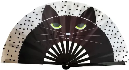 SAKA CRAFTS Ventilador plegable grande para festivales UV, artículos esenciales de equipo o accesorios para rave para mujeres, trajes de hombre,