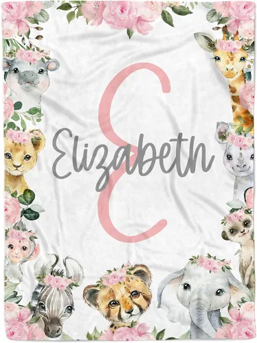 Miniatura 8 de MDPrints - Manta rosa de bautismo para niñas, regalos de bautismo personalizados para niñas, mantas de bebé personalizadas para niñas con nombre
