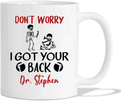 Miniatura 20 de Taza de té blanca personalizada con nombre quiropráctico de 11 onzas, 15 onzas, taza de café quiropráctico personalizada, taza de café quiropráctica