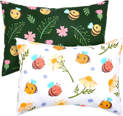 Miniatura 10 de Fundas de almohada para niños pequeños, paquete de 2 fundas de almohada que se adaptan a almohadas de 13 x 18 o 12 x 16 pulgadas, funda de almohada