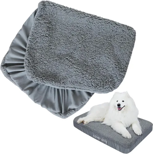 Miniatura 8 de Moonsea Fundas de cama para perro, repuesto de felpa suave, lavable, forro impermeable para cama de perro, color gris, funda de colchón