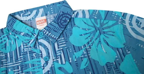Miniatura 4 de Marvel Camisa con botones para hombre, azulAqua Cap Island, talla S, AzulAqua "Cap Island