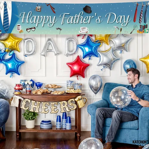 Miniatura 5 de KatchOn, Cartel de feliz día del padre – XL, 120 x 20 pulgadas Cartel del Día del Padre para decoración del día del padre para fiesta Telón
