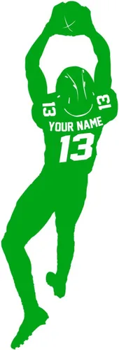 Miniatura 8 de VWAQ Calcomanía de pared personalizada de jugador de fútbol – Nombre personalizado Deportes calcomanía decorativa de vinilo – CS48