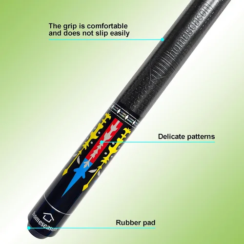 Miniatura 2 de HomeSeason 58" Pool Cue Stick 18oz Billiard Birch Wood 13mm Tip Cue Sticks Professional Low Deflection Pool Sticks with Cue Case D-18oz con bolsa