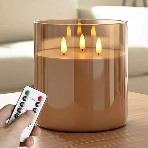 Miniatura 20 de Velas de té recargables sin llama con temporizador remoto y base de carga, velas LED que funcionan con pilas, velas USB para otoño, boda, Navidad