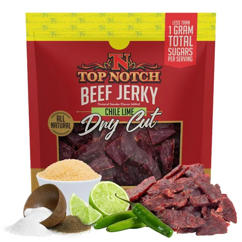 Cecina seca de primera calidad – Bolsa de 2.2 onzas de carne seca clásica de estilo seco – Snacks altos en proteínas para niños y adultos hechos de