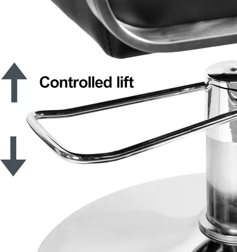 Miniatura 6 de Silla de salón de mano para estilistas, silla de peluquería hidráulica de alta resistencia con altura ajustable, giro de 360° y respaldo ergonómico