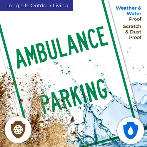 Miniatura 5 de Señal de estacionamiento de ambulancia, 10 x 14 pulgadas, aluminio 040 libre de óxido, resistente a la decoloración, fabricado en Estados Unidos