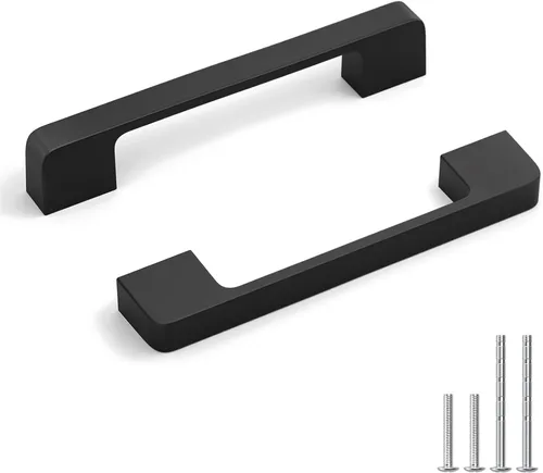 Miniatura 14 de Rergy Tiradores de cocina para gabinetes, paquete de 10 unidades doradas de 5 pulgadas con agujero central, herrajes cuadrados para cajones de Oro