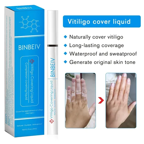 Miniatura 3 de Vitiligo Cosmetic Camouflage Liqui, cubierta apariencia de la despigmentación de la piel, natural, duradero, impermeable, cubierta de maquillaje