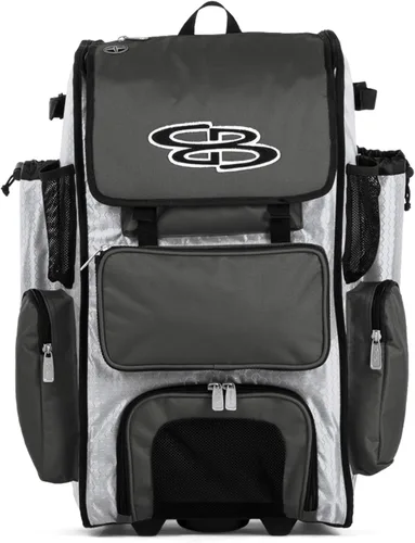 Miniatura 31 de Boombah Rolling Superpack - Bolsa para equipo de béisbol/sóftbol, varios colores, mango telescópico y capacidad para 4 murciélagos, versión