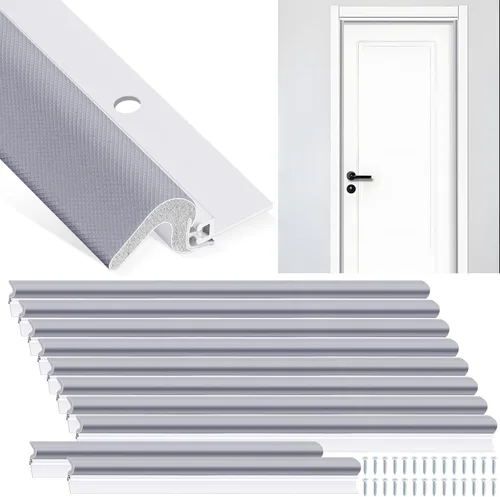Miniatura 8 de Yuntau 5 piezas de tira de sellado para puerta con tornillo 42" 36" con sello de puerta y portador de aluminio y junta de espuma exterior sellado