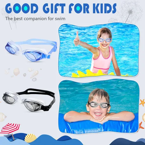 Miniatura 7 de Paquete de 20 pares de gafas de natación unisex para niños de 4 a 14 años, antiniebla, sin fugas, paquete de 20 pares