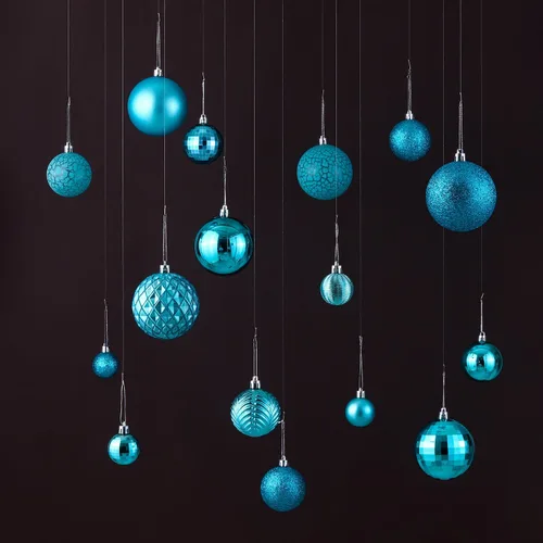 Miniatura 7 de LANGXUN 36 piezas de esferas de decoración de árbol de Navidad azul ácido, bolas de Navidad, decoración de Navidad 2025, adornos de Navidad
