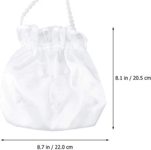 Miniatura 6 de ULTNICE Bolsa de dinero de satén para novia, boda, bolso de fiesta (blanco), 1, Blanco