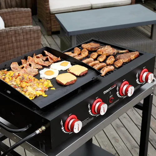 Miniatura 2 de Royal Gourmet GD4002T Combo de Parrilla y Plancha Tailgater de 4 Quemadores, Parrilla Portátil de Gas Propano de Superficie Plana con Salida
