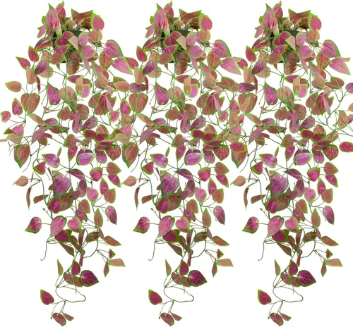 Miniatura 15 de LOYWREE Plantas Artificiales de 35.4 Pulgadas en Maceta Negra Plantas Colgantes Falsas Realistas en Maceta con Hiedra Artificial y Pothos - Ideal