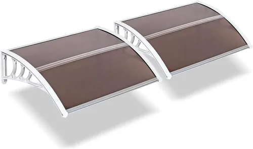 Miniatura 22 de 2 toldos para puerta de ventana de 40 x 40 pulgadas, toldo para exteriores, cubierta de policarbonato para puertas de entrada, toldo de entrada